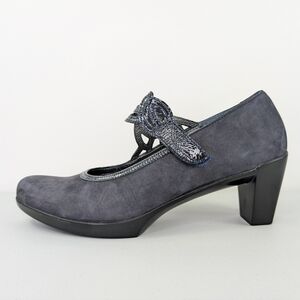 NAOT Luma Mary Jane Heels Womens Size 42 US 11-11.5 Blue Suede Leather